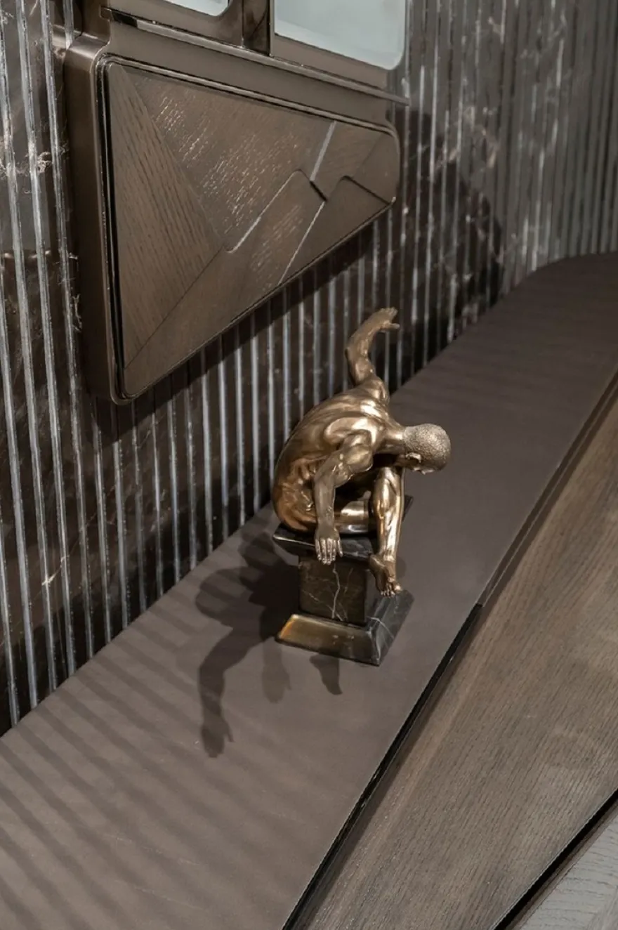 Casa Padrino Luxus Wandspiegel Dunkelbraun / Bronze 50,6 x 7 x H. 140,3 cm - Wohnzimmer Spiegel - Hotel Spiegel - Wohnzimmer Möbel - Hotel Möbel - Luxus Möbel - Luxus Interior