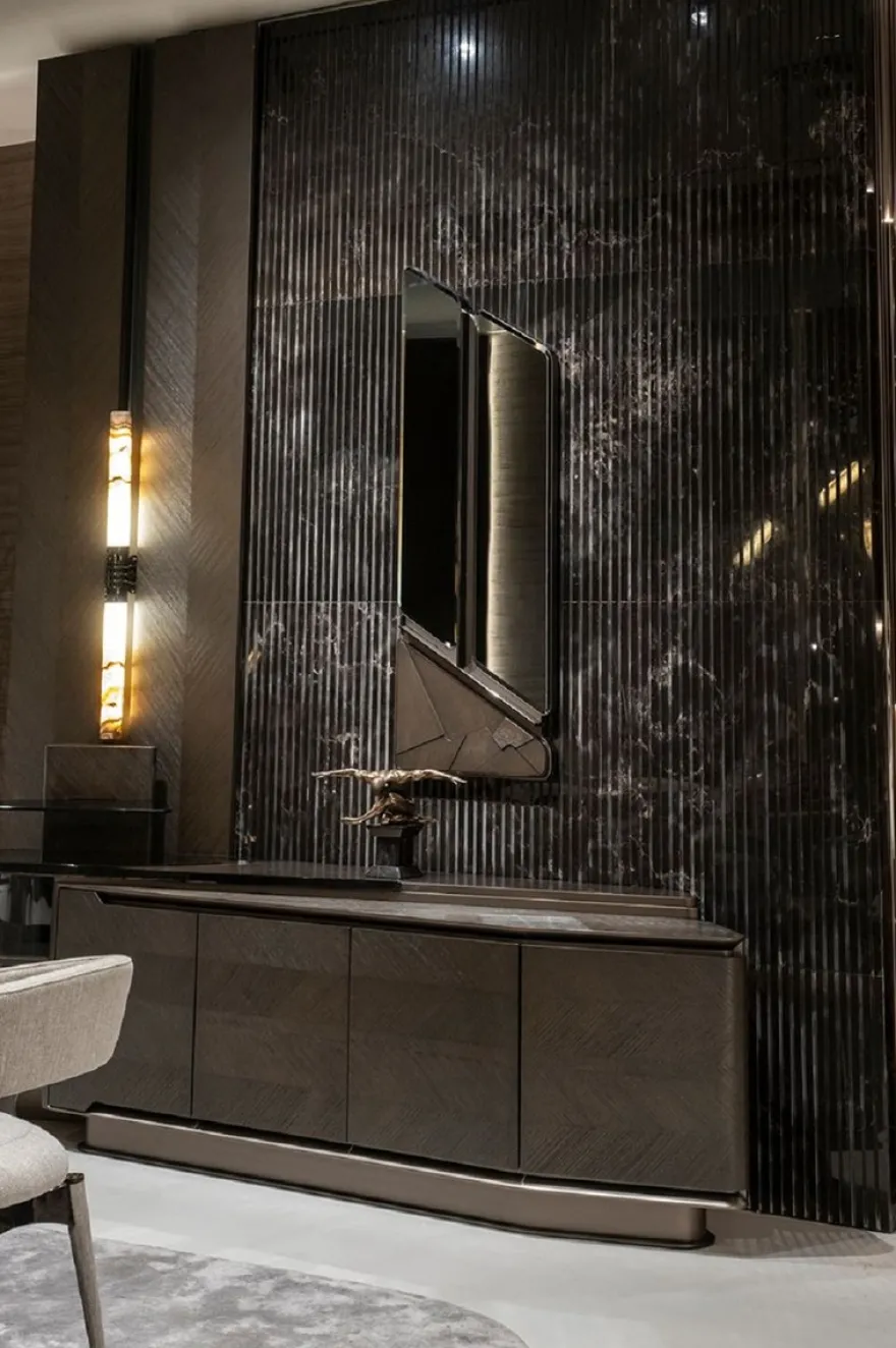 Casa Padrino Luxus Wandspiegel Dunkelbraun / Bronze 50,6 x 7 x H. 140,3 cm - Wohnzimmer Spiegel - Hotel Spiegel - Wohnzimmer Möbel - Hotel Möbel - Luxus Möbel - Luxus Interior
