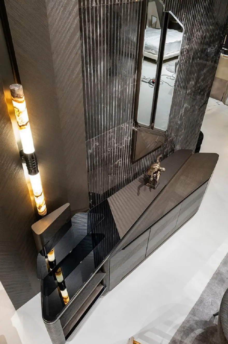 Casa Padrino Luxus Wandspiegel Dunkelbraun / Bronze 50,6 x 7 x H. 140,3 cm - Wohnzimmer Spiegel - Hotel Spiegel - Wohnzimmer Möbel - Hotel Möbel - Luxus Möbel - Luxus Interior