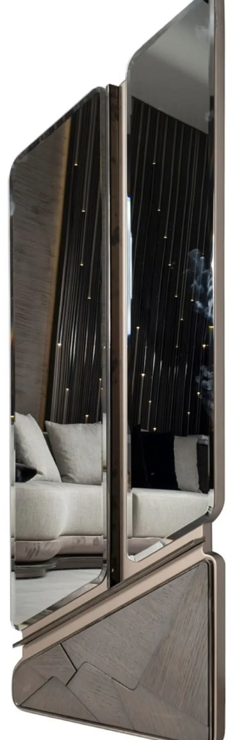 Casa Padrino Luxus Wandspiegel Dunkelbraun / Bronze 50,6 x 7 x H. 140,3 cm - Wohnzimmer Spiegel - Hotel Spiegel - Wohnzimmer Möbel - Hotel Möbel - Luxus Möbel - Luxus Interior