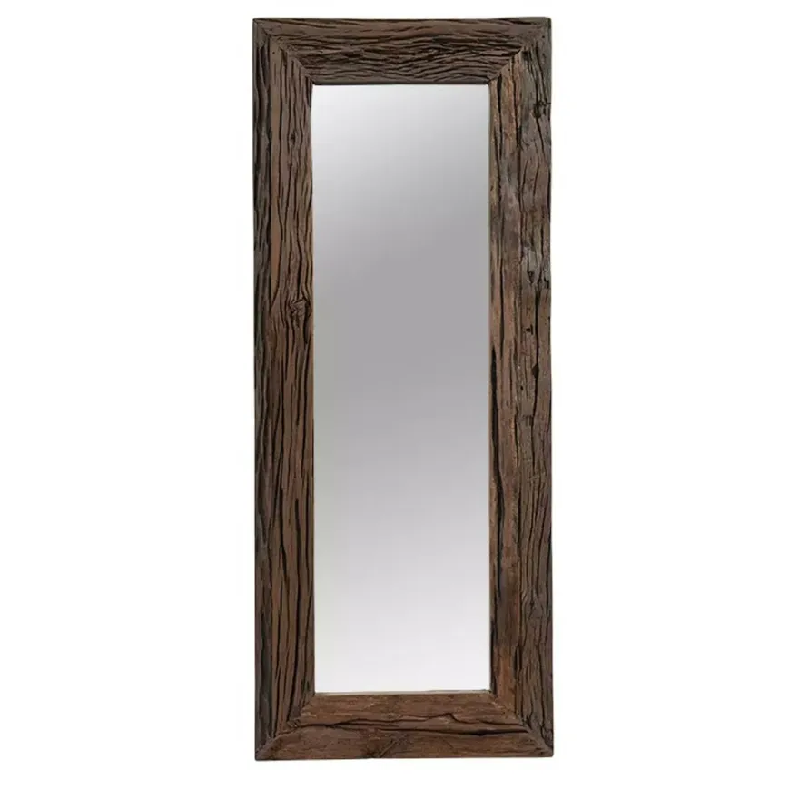 Casa Padrino Luxus Wandspiegel Dunkelbraun 120 x 4 x H. 50 cm - Altholz Spiegel