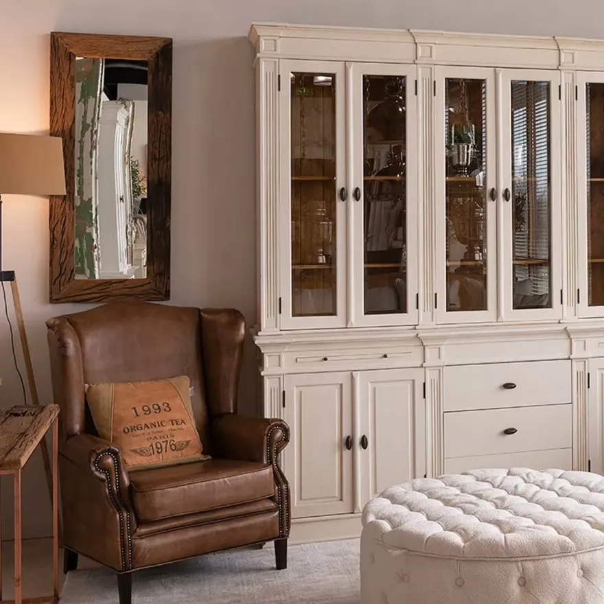 Casa Padrino Luxus Wandspiegel Dunkelbraun 120 x 4 x H. 50 cm - Altholz Spiegel