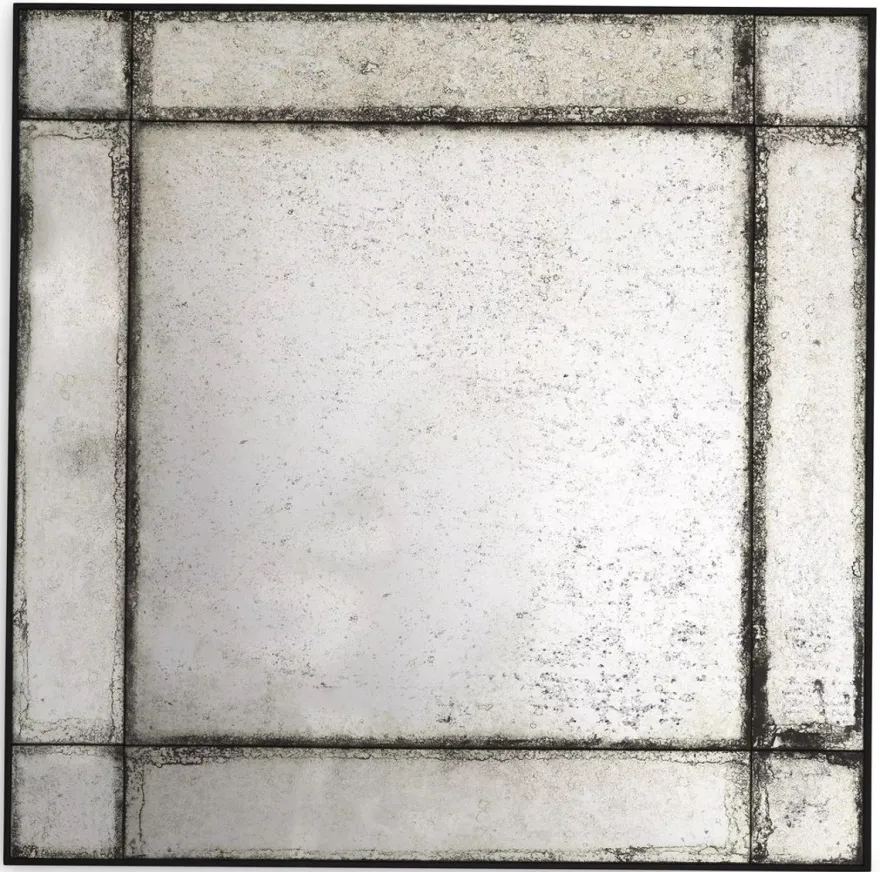 Casa Padrino Luxus Wandspiegel 100 x 3 x H. 100 cm - Quadratischer Spiegel mit Mahagoni Rahmen und antikem Spiegelglas - Wohnzimmer Spiegel - Schlafzimmer Spiegel - Garderoben Spiegel