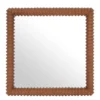 Casa Padrino Luxus Wandspiegel Braun 56,5 x 4 x H. 56,5 cm - Quadratischer Wandspiegel Kiko mit Rahmen aus Mindi-Holz im Amber Finish - Luxus Deko Accessoires
