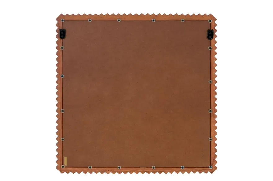 Casa Padrino Luxus Wandspiegel Braun 56,5 x 4 x H. 56,5 cm - Quadratischer Wandspiegel Kiko mit Rahmen aus Mindi-Holz im Amber Finish - Luxus Deko Accessoires