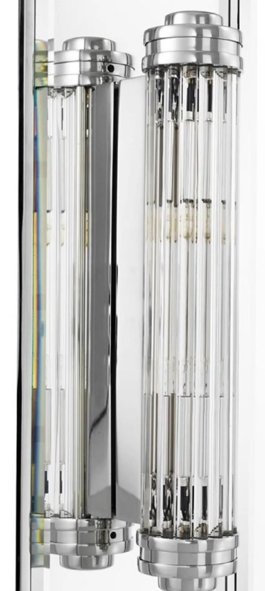Casa Padrino Luxus Wandspiegel mit Licht Silber 90 x 13 x H. 140 cm - Luxus Qualität
