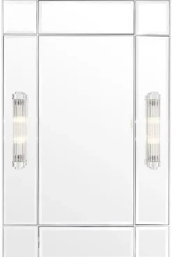 Casa Padrino Luxus Wandspiegel mit Licht Silber 90 x 13 x H. 140 cm - Luxus Qualität