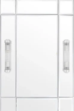 Casa Padrino Luxus Wandspiegel mit Licht Silber 90 x 13 x H. 140 cm - Luxus Qualität