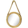 Casa Padrino Luxus Wandspiegel Gold Ø 40 cm - Runder Spiegel an Messingband