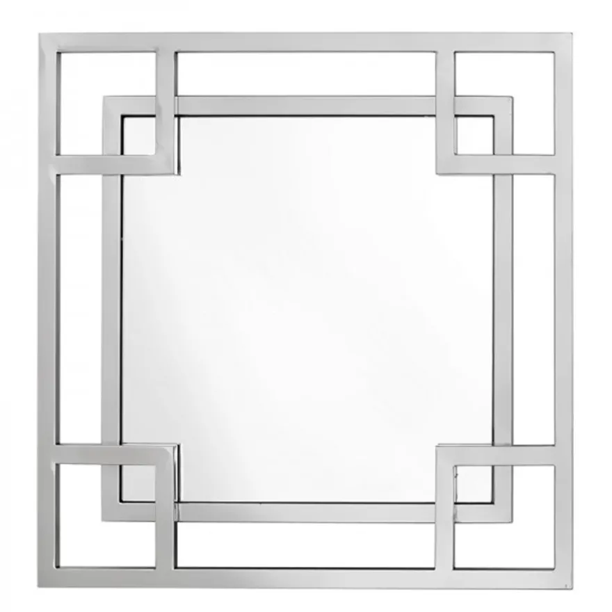 Casa Padrino Luxus Wandspiegel Neo Klassisch 70 x 70 cm Edelstahl vernickelt - Quadratischer Spiegel