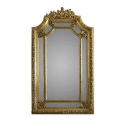 Casa Padrino Luxus Wandspiegel 115 x H. 215 cm im Barockstil, Gold, Massivholz und Polyresin