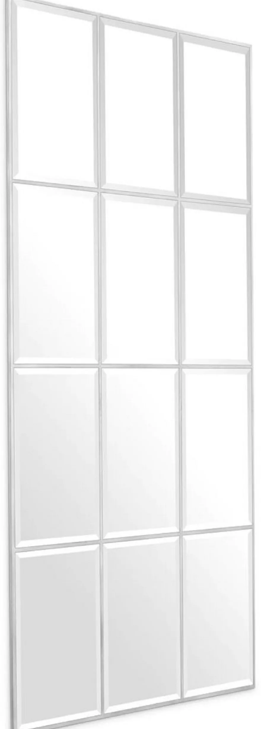 Casa Padrino Luxus Wandspiegel Silber 78,5 x H. 215,5 cm - Rechteckiger Wohnzimmer Spiegel - Schlafzimmer Spiegel - Garderoben Spiegel - Luxus Möbel - Luxus Einrichtung