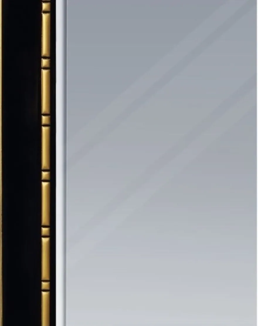 Casa Padrino Luxus Wandspiegel Schwarz / Gold 81 x H. 106 cm - Luxus Kollektion