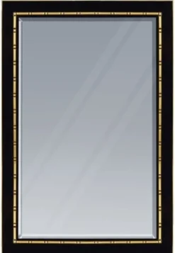 Casa Padrino Luxus Wandspiegel Schwarz / Gold 81 x H. 106 cm - Luxus Kollektion