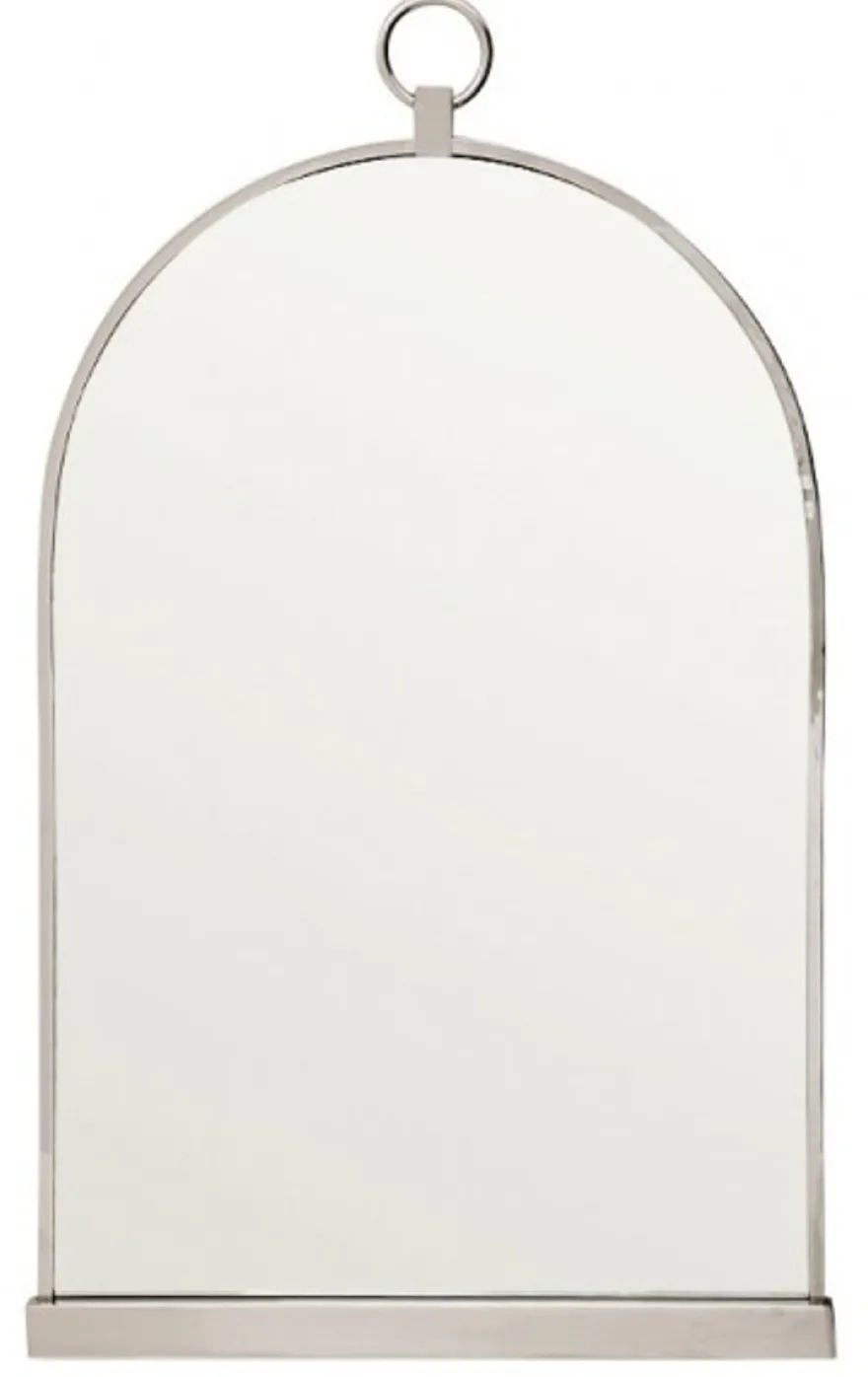 Casa Padrino Luxus Wandspiegel im klassischen Design, vernickeltes Metall, Silber, 93 x 56 cm