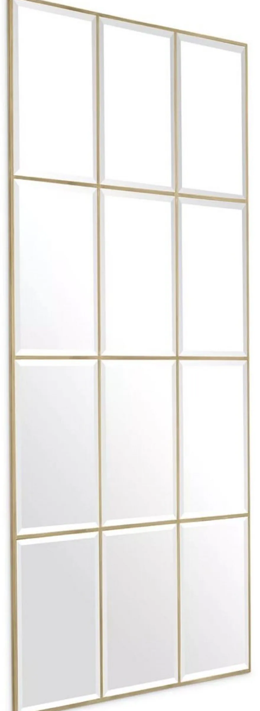 Casa Padrino Luxus Wandspiegel Vintage Messing 78,5 x H. 215,5 cm - Rechteckiger Wohnzimmer Spiegel - Schlafzimmer Spiegel - Garderoben Spiegel - Luxus Möbel - Möbel Luxus - Luxus Einrichtung