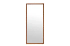 Casa Padrino Luxus Wandspiegel Braun 80 x 4 x H. 180 cm - Großer Wandspiegel Kiko XL mit Rahmen aus Mindi-Holz im Amber Finish - Luxus Deko Accessoires