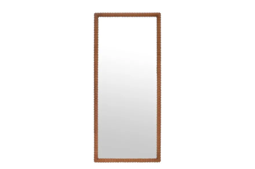 Casa Padrino Luxus Wandspiegel Braun 80 x 4 x H. 180 cm - Großer Wandspiegel Kiko XL mit Rahmen aus Mindi-Holz im Amber Finish - Luxus Deko Accessoires