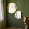 Casa Padrino Luxus Wandspiegel Gold Ø 70 cm - Runder Wohnzimmer Spiegel - Schlafzimmer Spiegel - Garderoben Spiegel - Luxus Möbel - Luxus Interior - Luxus Qualität