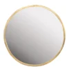 Casa Padrino Luxus Wandspiegel Gold Ø 75 cm - Großer runder Wandspiegel Dott mit gebürstetem goldfarbenem Edelstahlrahmen - Luxus Deko Accessoires