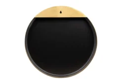 Casa Padrino Luxus Wandspiegel Gold Ø 75 cm - Großer runder Wandspiegel Dott mit gebürstetem goldfarbenem Edelstahlrahmen - Luxus Deko Accessoires
