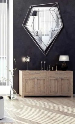 Casa Padrino Luxus Wandspiegel Silber 92 x 12 x H. 141 cm - Wohnzimmer Spiegel - Schlafzimmer Spiegel - Garderoben Spiegel - Luxus Möbel