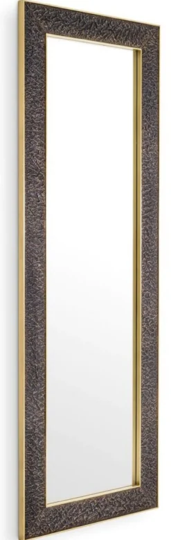 Casa Padrino Luxus Wandspiegel Bronze / Antik Messing 80 x 3,5 x H. 220 cm - Rechteckiger Spiegel - Wohnzimmer Spiegel - Schlafzimmer Spiegel - Garderoben Spiegel - Luxus Möbel - Luxus Interior