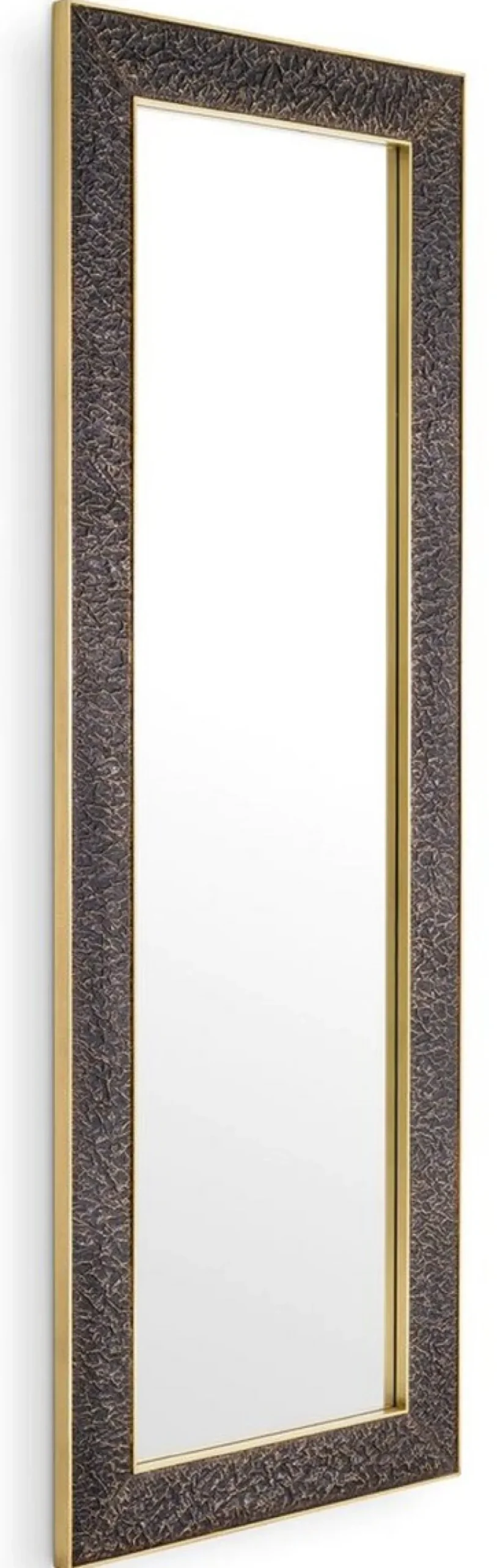 Casa Padrino Luxus Wandspiegel Bronze / Antik Messing 80 x 3,5 x H. 220 cm - Rechteckiger Spiegel - Wohnzimmer Spiegel - Schlafzimmer Spiegel - Garderoben Spiegel - Luxus Möbel - Luxus Interior
