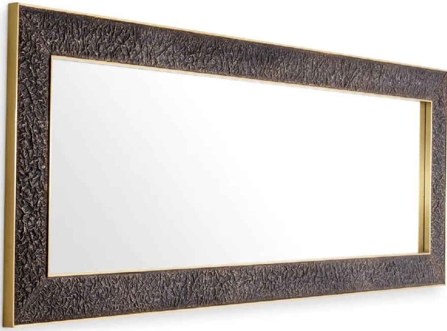 Casa Padrino Luxus Wandspiegel Bronze / Antik Messing 80 x 3,5 x H. 220 cm - Rechteckiger Spiegel - Wohnzimmer Spiegel - Schlafzimmer Spiegel - Garderoben Spiegel - Luxus Möbel - Luxus Interior