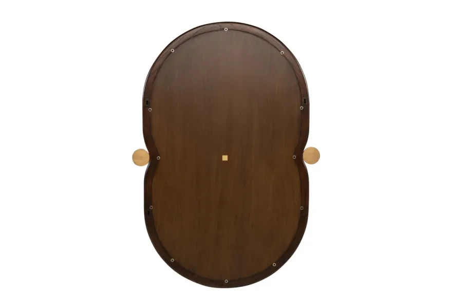 Casa Padrino Luxus Wandspiegel Braun / Gold 73,5 x 3 x H. 105 cm - Großer Wandspiegel Touma XL mit Rahmen aus Mindi-Holz und Messing - Luxus Deko Accessoires
