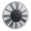 Casa Padrino Luxus Wanduhr Weiß / Schwarz Ø 61 cm - Große runde Wanduhr mit römischen Ziffern