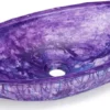 Casa Padrino Luxus Waschbecken Schale Lila / Blau 60,9 x 29,7 x H. 11,9 cm - Handgefertigtes Beton Waschbecken - Badezimmer Accessoires - Luxus Badezimmer Zubehör