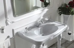 Casa Padrino Luxus Waschtischarmatur mit Swarovski Kristallglas Silber 13,5 x 16,5 cm