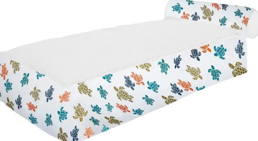 Casa Padrino Luxus Wasserliege mit Kopfstütze Weiß / Bunt 180 cm