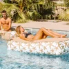 Casa Padrino Luxus Wasserliege mit Kopfstütze Weiß / Beige 180 cm