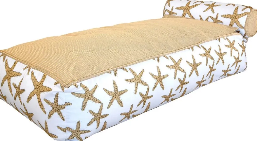 Casa Padrino Luxus Wasserliege mit Kopfstütze Weiß / Beige 180 cm