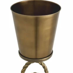 Casa Padrino Luxus Weinkühler mit Ständer Antik Messing / Schwarz H. 80,5 cm