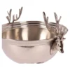 Casa Padrino Luxus Weinkühler Silber Ø 27,5 x H. 21,5 cm - Sektkühler Pokal mit Hirschkopf Griffen