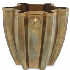 Casa Padrino Luxus Weinkühler Vintage Messing H. 25 cm - Champagnerkühler - Hotel Accessoires