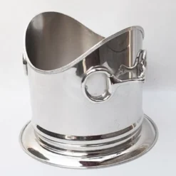 Casa Padrino Luxus Weinkühler Silber 24 x H. 21 cm - Hotel Restaurant Kollektion Horsebit