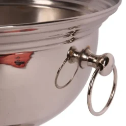 Casa Padrino Luxus Weinkühler Silber Ø 28 x H. 22 cm - Sektkühler Pokal mit Ringgriffen