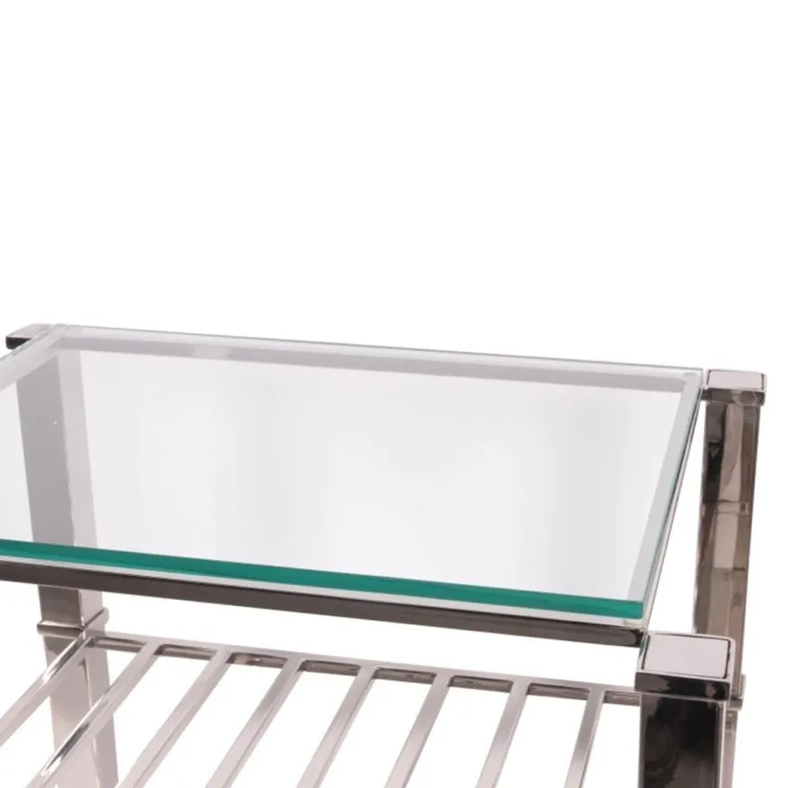 Casa Padrino Luxus Weinregal Silber 60 x 50 x H. 75 cm - Weinständer mit Glasablage - Gastronomie Accessoires