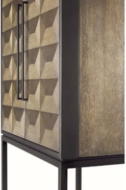 Casa Padrino Luxus Weinschrank mit 2 Türen Braun / Dunkelbraun / Schwarz 95 x 58 x H. 168,5 cm - Barmöbel - Luxus Qualität