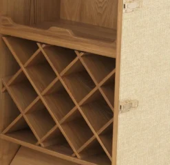 Casa Padrino Luxus Weinschrank im Koffer Design Naturfarben / Braun 59 x 59 x H. 122,5 cm - Kofferschrank mit Rollen - Bar Möbel - Luxus Möbel - Luxus Qualität
