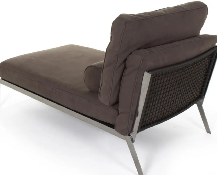 Casa Padrino Luxus Wildleder Chaiselongue Braun / Silber 160 x 80 x H. 85 cm - Nubuk Leder Wohnzimmer Relax Liege mit Kissen - Luxus Wohnzimmer Möbel
