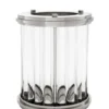 Casa Padrino Luxus Windlicht Kerzenleuchter in Nickel Finish Silber 26,5 x H. 33,5 cm