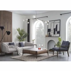 Casa Padrino Luxus Wohnzimmer & Hotel Sessel Blau / Braun 65 x 85 x H. 85 cm - Luxus Möbel