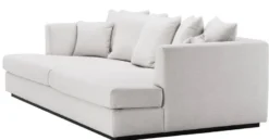 Casa Padrino Luxus Wohnzimmer Sofa Weiß / Schwarz 265 x 151 x H. 90 cm - Couch mit 7 Kissen - Luxus Wohnzimmermöbel