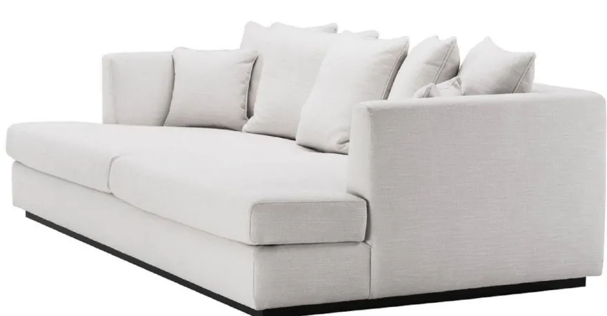 Casa Padrino Luxus Wohnzimmer Sofa Weiß / Schwarz 265 x 151 x H. 90 cm - Couch mit 7 Kissen - Luxus Wohnzimmermöbel