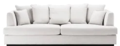 Casa Padrino Luxus Wohnzimmer Sofa Weiß / Schwarz 265 x 151 x H. 90 cm - Couch mit 7 Kissen - Luxus Wohnzimmermöbel